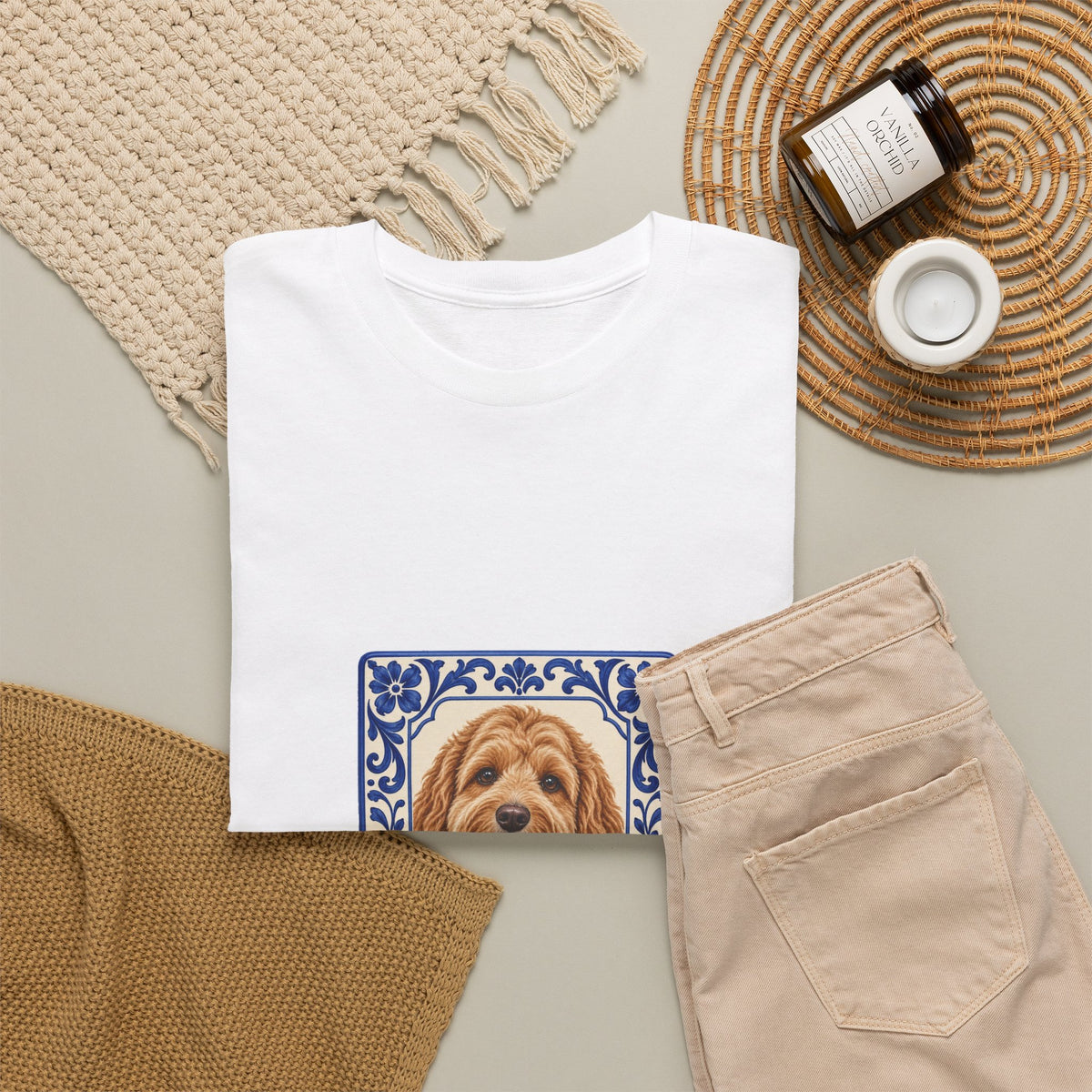 Blue Tile — Custom Photo & Name T-Shirt | Gildan 5000