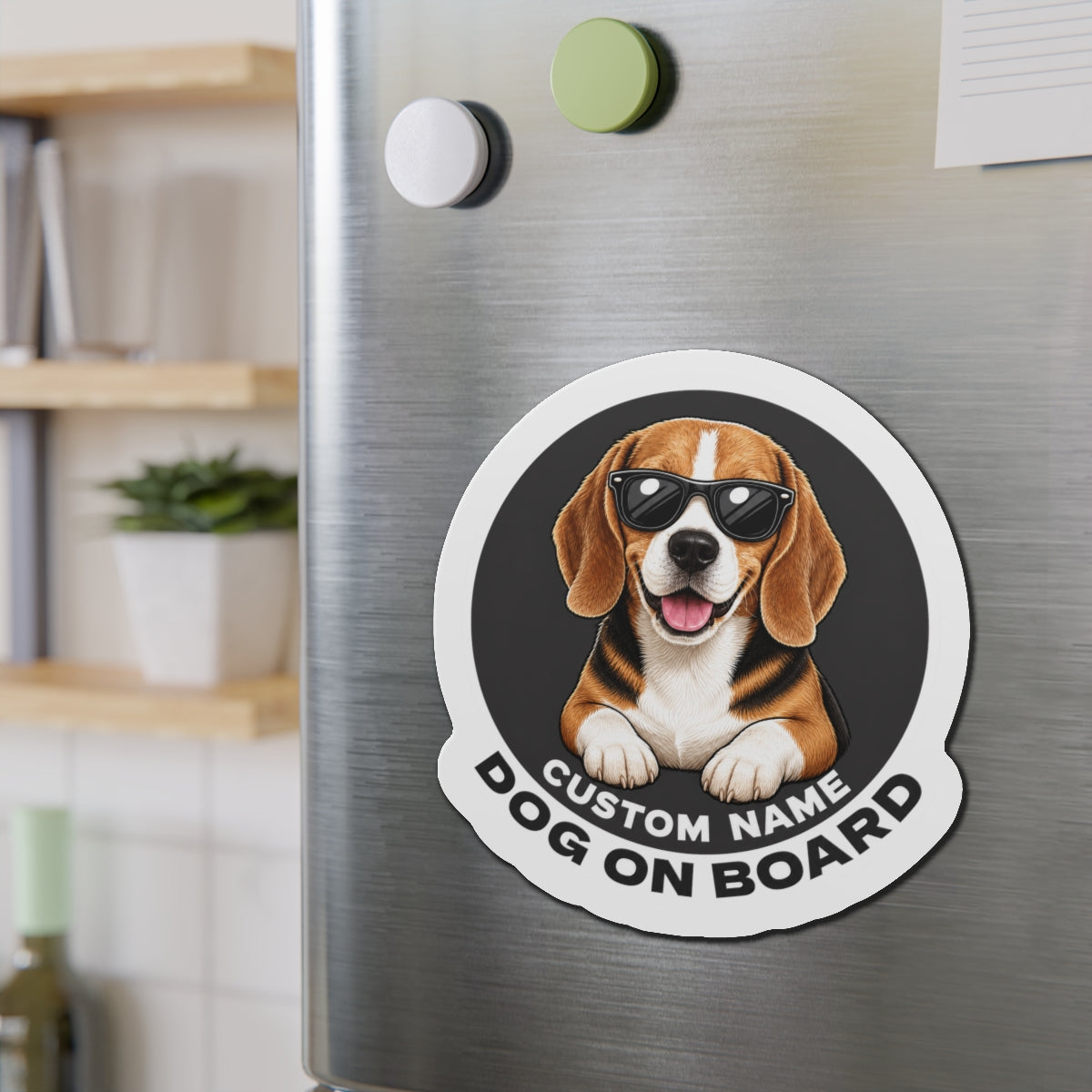 Custom Pet Magnet Sticker (Sunglasses On Board)