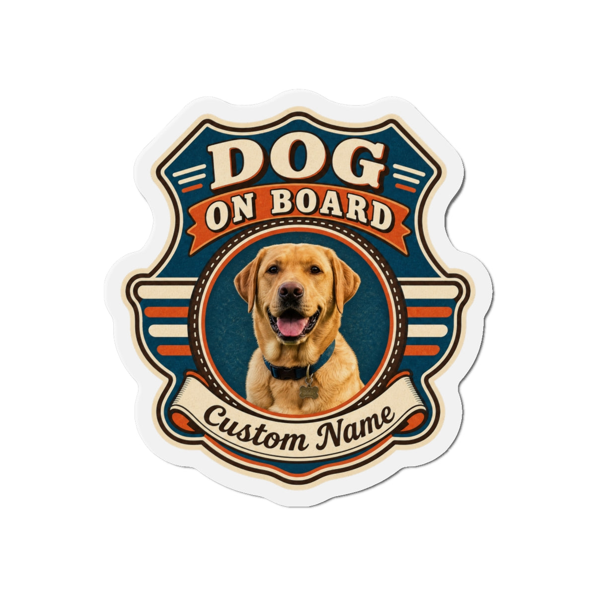 Custom Pet Magnet Sticker (Retro Road)