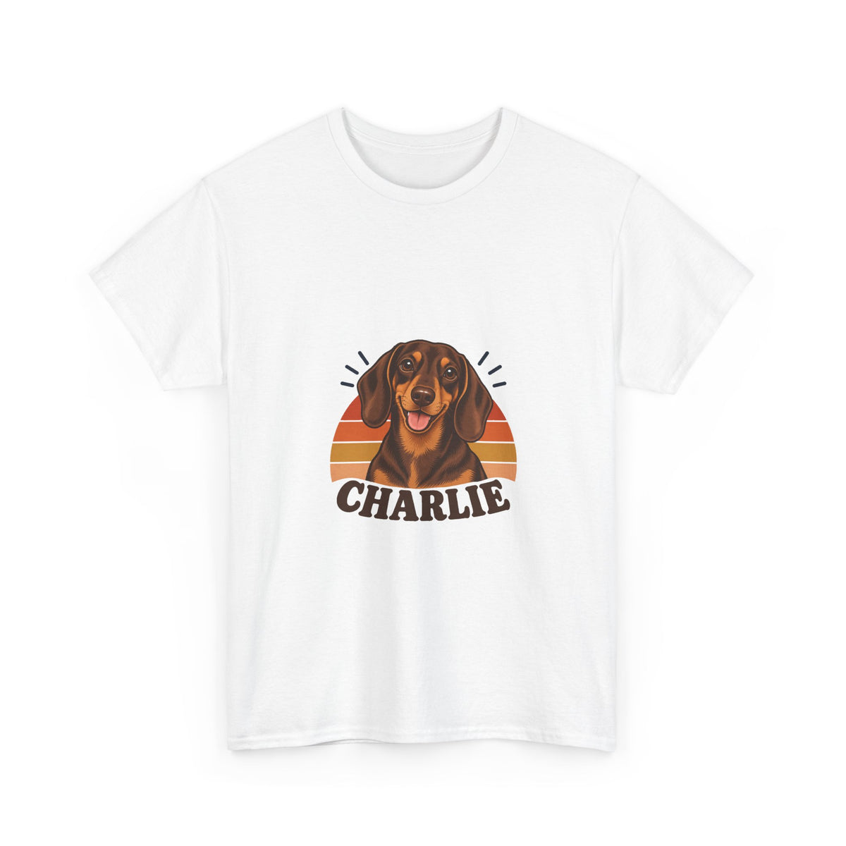 Retro Sun — Custom Photo & Name T-Shirt | Gildan 5000