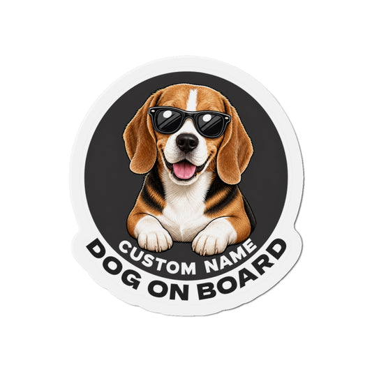 Custom Pet Magnet Sticker (Sunglasses On Board)