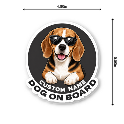 Custom Pet Sticker (Sunglasses On Board)