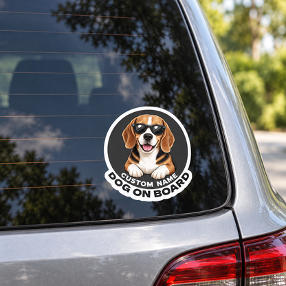 Custom Pet Sticker (Sunglasses On Board)