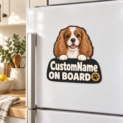 Custom Pet Photo Magnet with Name, 2 Sizes – Peeking Paws On Board