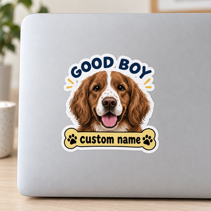 Custom Dog Sticker from Photo – Good Boy | Personalized Name